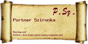 Portner Szironka névjegykártya